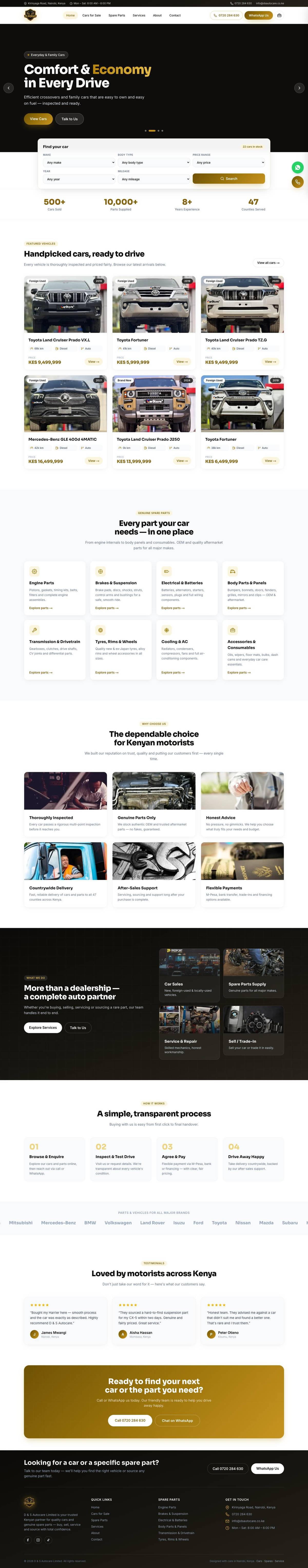 D & S Autocare website